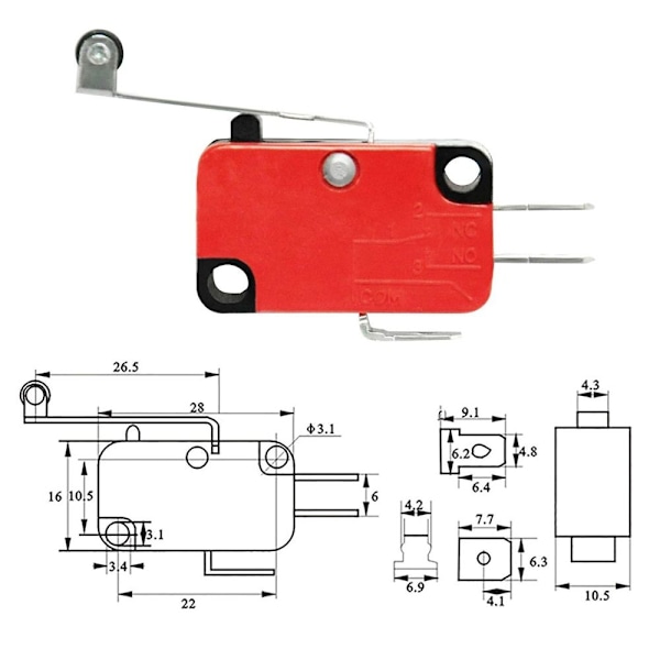 10 stk Mikrobryter grensebryter V-156-1C25