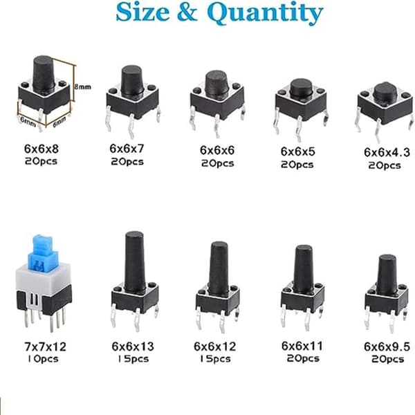 180 kpl Push Button Switch Painikekytkimet Kosketus