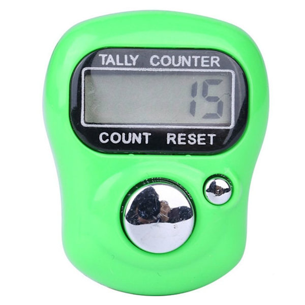 Elektronisk Finger Counter Finger Ring Timer GRÖN green