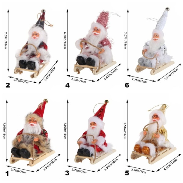 Sittande släde Santa Claus Juldocka Figuriner 1 1 1