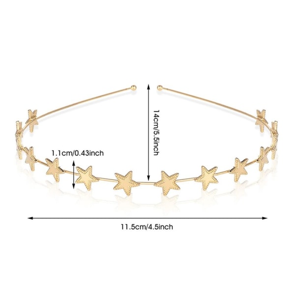 Star Pannband Bröllopshuvudstycke GULD 2 GULD 2 Gold 2