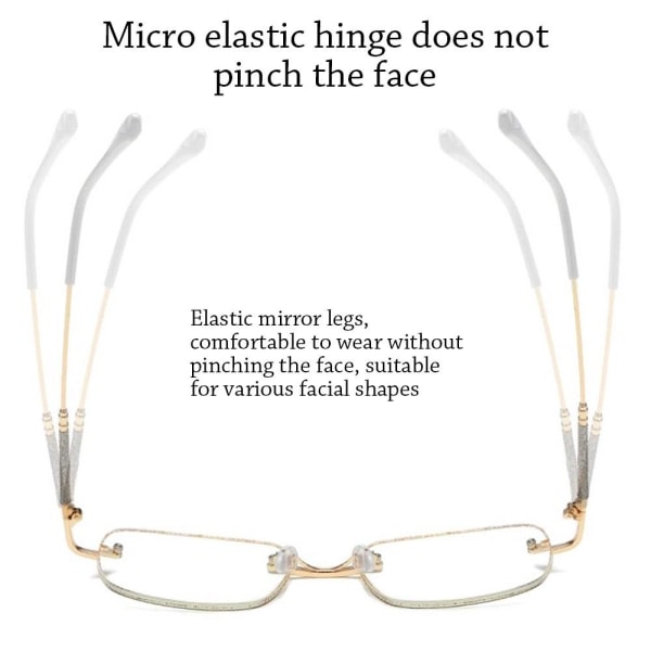 Anti-blåt lys læsebriller Firkantede briller SØLV Silver Strength 100