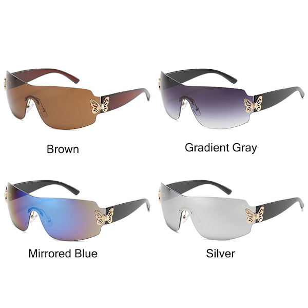 Butterfly Decor Polarized Solglasögon Sport Solglasögon Gradient Gray