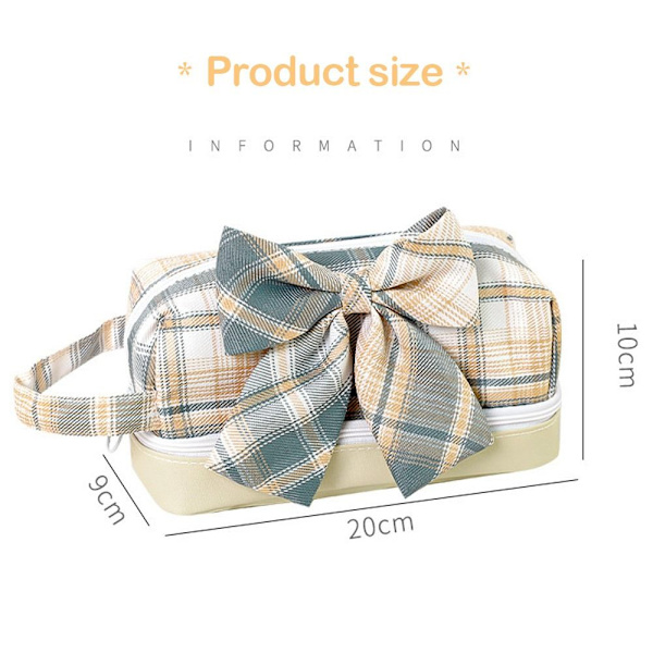 Paperitarvikkeiden säilytyslaukku Paperitavaran organizer VIHREÄ KESKELLÄ Green With Bowknot-With Bowknot