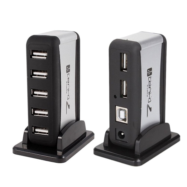 7-portars USB laddare HUB Multi USB laddstationsdocka white