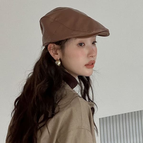 Berets Hat Newsboy Hat BRUN BROWN