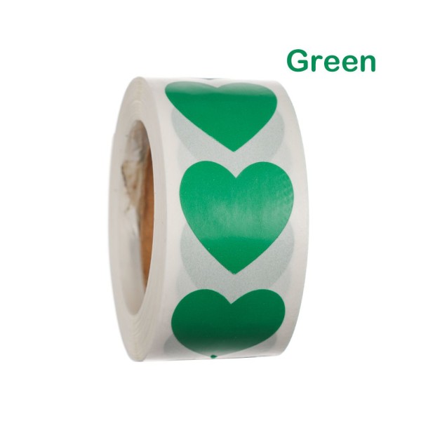 500 st Love Heart Formed Seal Etiketter Klistermärke GRÖN green