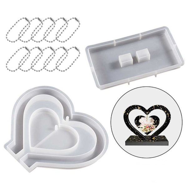 Love Heart Fotorammeformer Hengemerke Silikonformer C C C