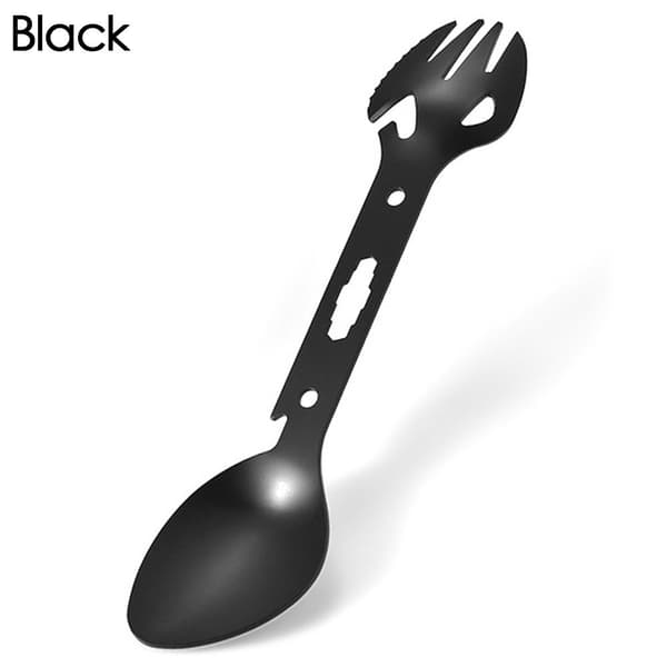Outdoor Fork Spoon Pullonavaaja MUSTA Black