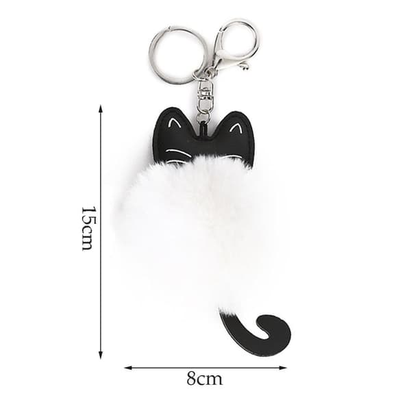 3 Stk Cat Shape Pendler Bilnøglering SORT Black