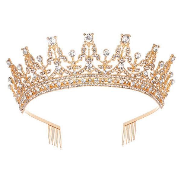 Full Diamond Crown Crown Tiara GOLD Gold