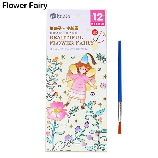 12 arkkia akvarellimaalauskirja Guassikirja Kukkakeiju Flower Fairy