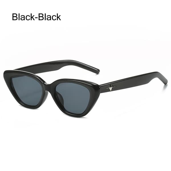 Cat Eye Solbriller Star Y2K Solbriller SORT-SORT SORT-SORT Black-Black