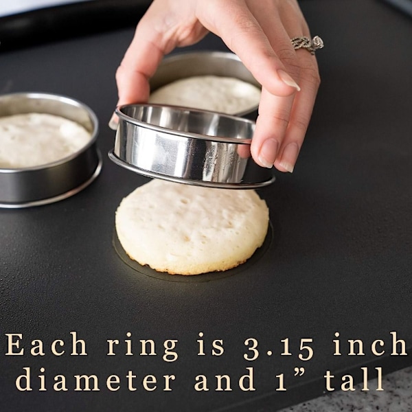 6 stk Engelsk Muffin Ring Sæt Multipurpose Rustfri Stål Ring 6 pcs