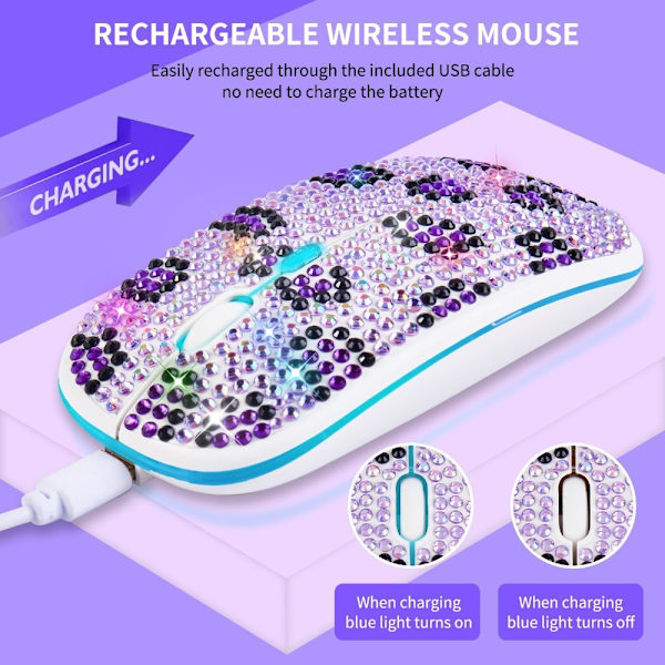 Diamond Wireless Mouse USB ladattava SILVER silver