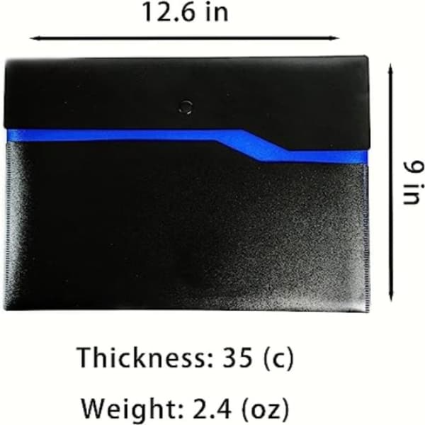 5-pak plastikmapper Stor kapacitet Snap lukning