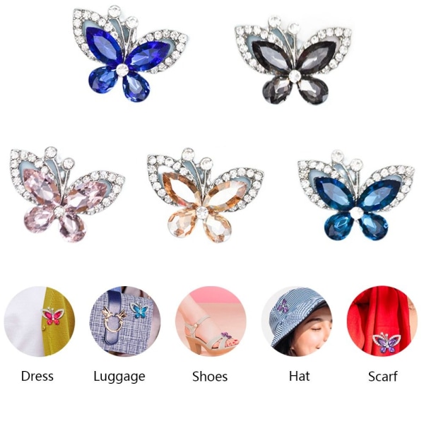 10 stk. Butterfly smykker tilbehør Kostume dekoration multicolor