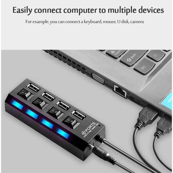 USB HUB-sovitin VALKOINEN white