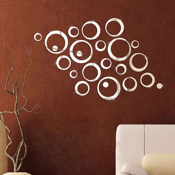 Art Mirror Effect Wall Sticker GULD Gold