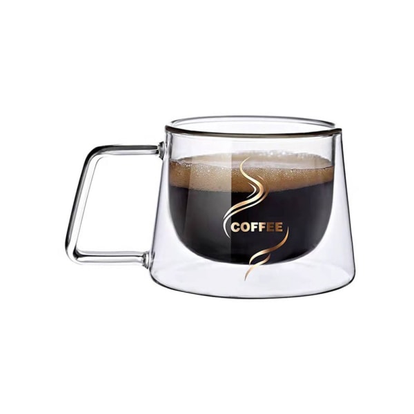 200 ml kaffe-tekopp dubbelglaskopp 2 2 2