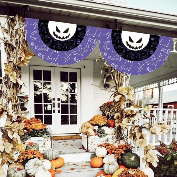 Halloween vifteformet banner Halloween Bunting Flag STIL 8 Style 8