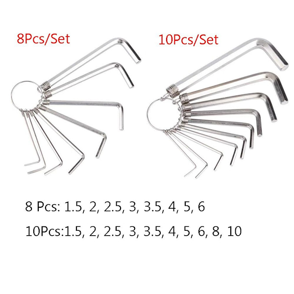 8/10 kpl kuusioavain kuusioruuvimeisseli 10 kpl / SET 10 kpl / set 10Pcs/Set