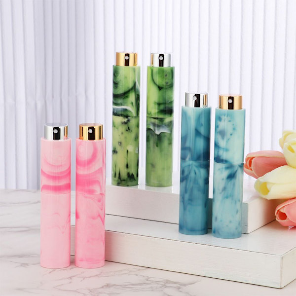 10ML parfymsprayflaska Påfyllningsbar flaska GRÖN-GULD CAP