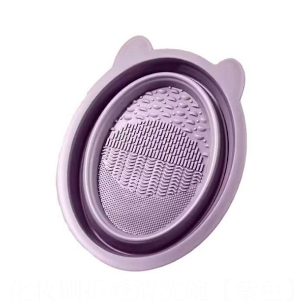 2 kpl Meikkiharjan puhdistusaine pesukulho PURPLE PURPLE purple