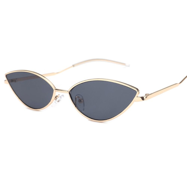 Cat Eye Metal Solglasögon Designer Solglasögon GULD-SVART GRÅ Gold-Black Gray