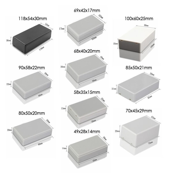 Elektronisk projektboks Vandtæt dæksel Projekt 90X58X22MM 90x58x22mm