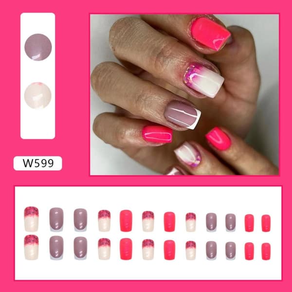 24stk False Nails Long Square W586 W586 W586
