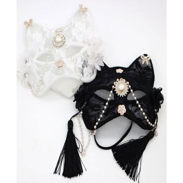 Lace Masquerade Eye Mask Half Face Lace Cat Mask B B B B
