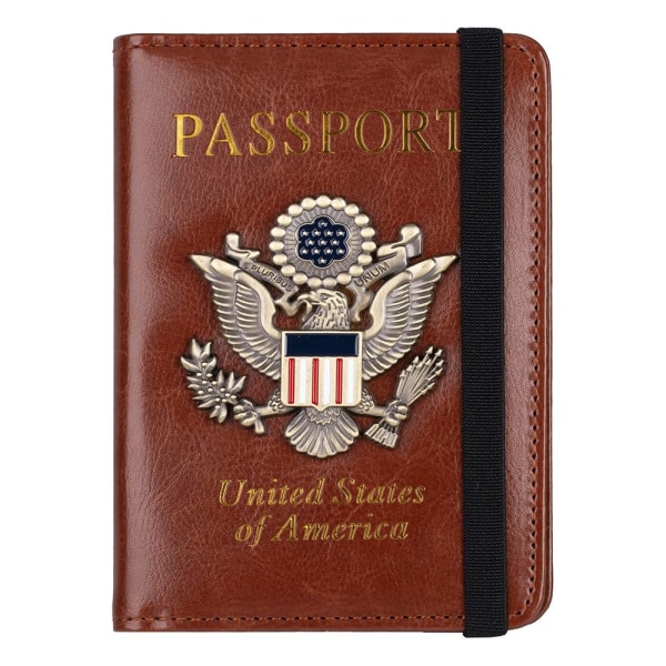 Passport Holder Card Slot Combo VAALEENRUSKEA light brown