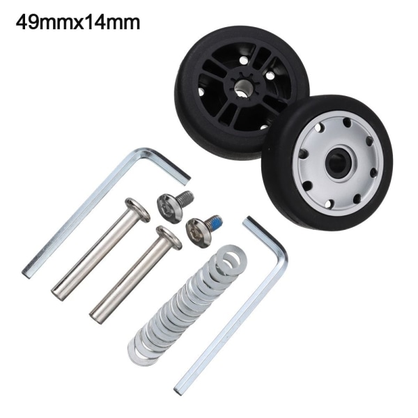 2kpl Vaihtopyörät Matkatavarapyörät 49MM X 14MM 49mm x 14mm