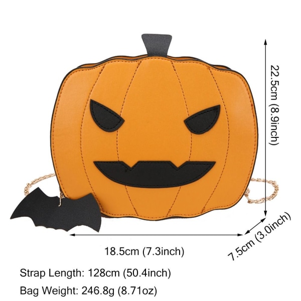 Halloween Pumpkin Bag Crossbody Bag SVART Black