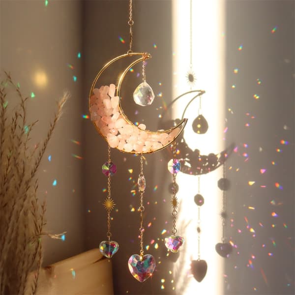 Crystal Moon Wind Chime VIHREÄ green