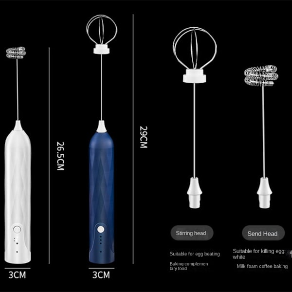 Uppladdningsbar äggvisp elektrisk skumdispenser VIT white