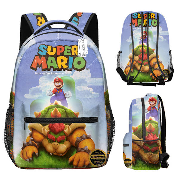 Kids Super Mario School Bag Backpack 3D Student Travel Backpack Boys Girls