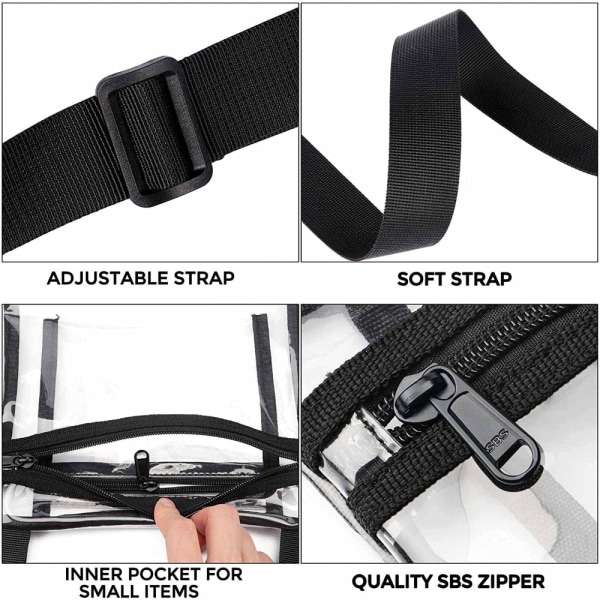Gjennomsiktig Stadium Bag Klar Bag GRÅ gray