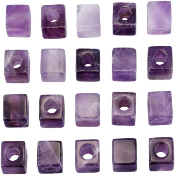 Ametist Stort Hål Sten Lösa Pärlor European Bead Cube Crystal