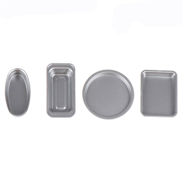 4ST Dockhus Bakplåt Miniatyr Köksleksaker SILVER SILVER silver