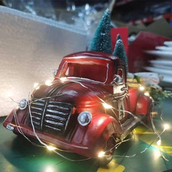 Rød lastebildekor Bevegelig mini juletre juledekor