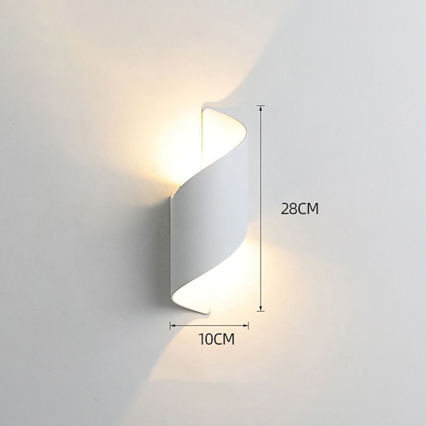 Spiral Design LED-seinävalaisin Moderni pohjoismainen lamppu VALKOINEN white warm white light-warm white light