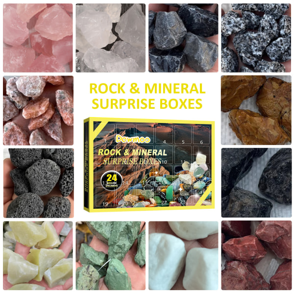 Mineral Fo-ssil Stone Kit Adventskalender for legetøj til tidlig uddannelse