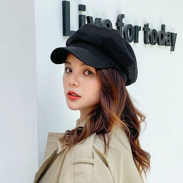 Newsboy Caps Loose Cloud Top SORT Black