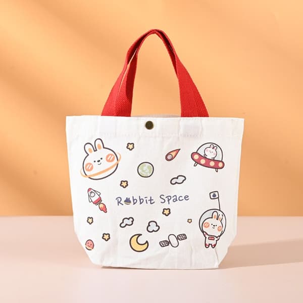 Lærred Tote Bag Mini Håndtasker PEACH PEACH Peach