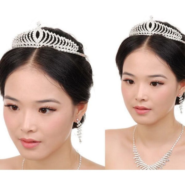 Crown Rhinestone Crown Tiara SILVER Silver