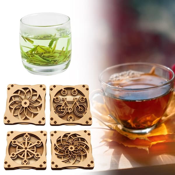 Lotus Flower Drink Coasters Trækopmåtte 2 2 2