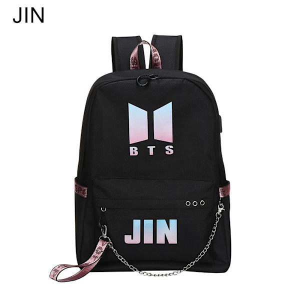 BTS BT21 Skolväska Kedja Ryggsäck Axelväskor JIN JIN