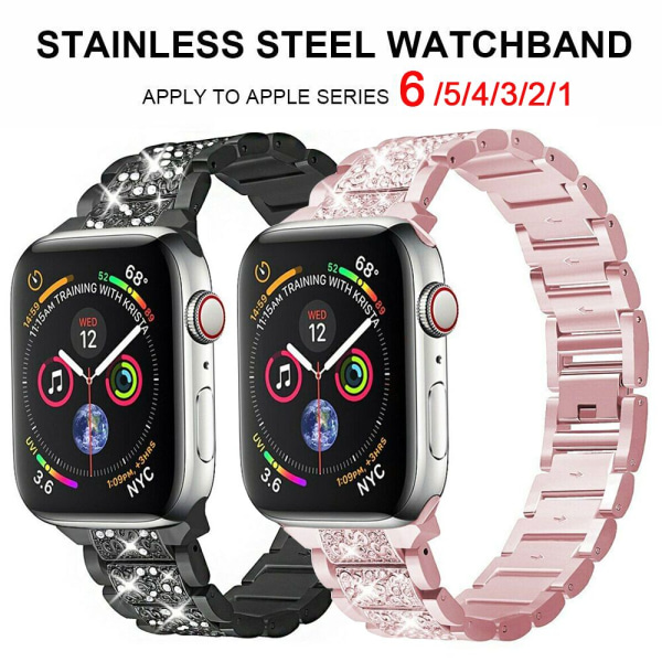 Watch för Apple Watch SE Series 6 5 4 3 2 1 rose pink 38mm and 40mm